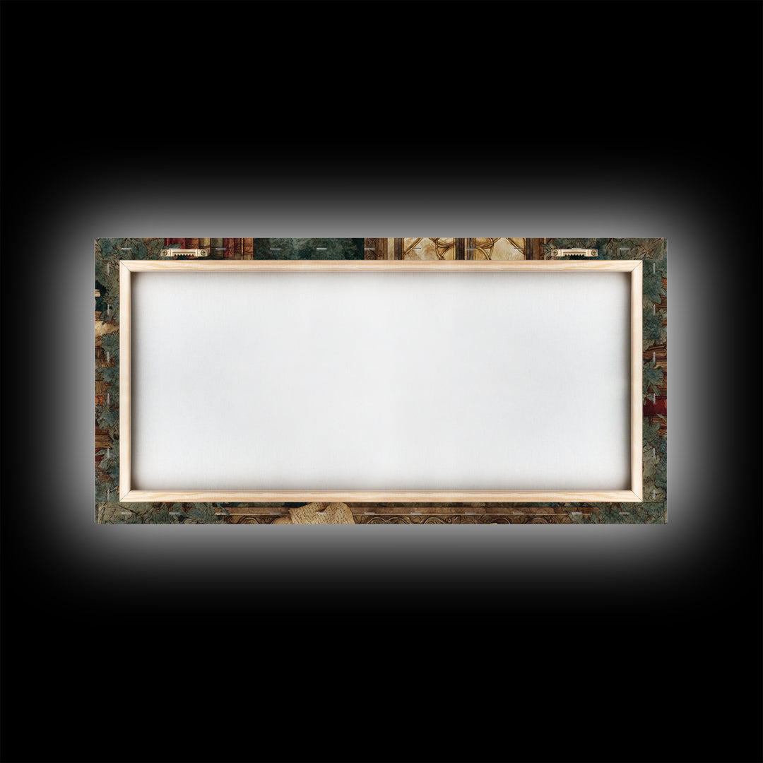 Renaissance Scholar Portrait Framed Canvas Print, Bookstore Art, Feminine Wall Art, Bookstore Decor, Fine Art, Literary, BOO-2x1-19