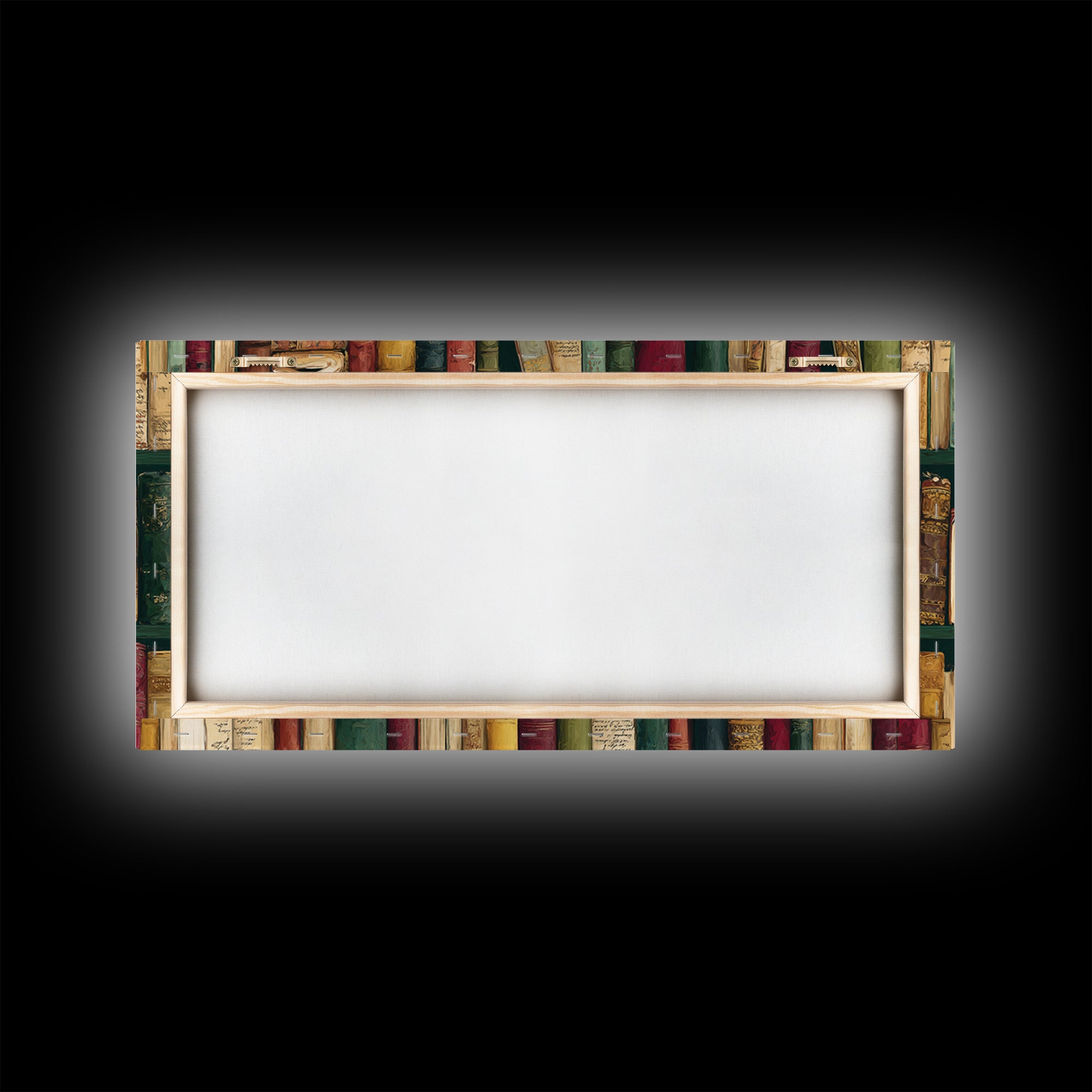 Classic Book Spine Pattern Framed Canvas Print, Bookstore Art, Vertical Wall Art, Bookstore Decor, Fine Art, Literary, BOO-2x1-88