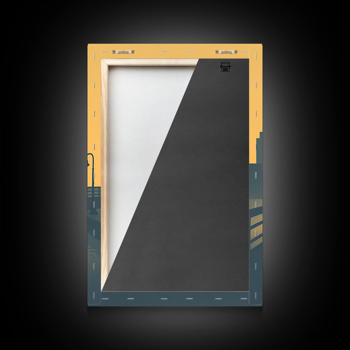 Tampa Florida Travel Poster, Framed Canvas Print, Mid Century Travel Art, Tampa Travel Art, Mid Century Wall Art, Watercolor City Skyline
