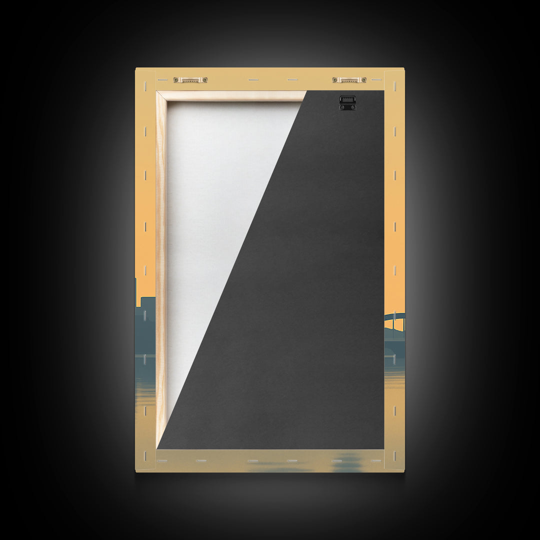 Tempe Travel Poster, Framed Canvas Print, Minimalist Retro Wall Art, Tempe Poster Print, Living Room Wall Art, Travel Poster Set