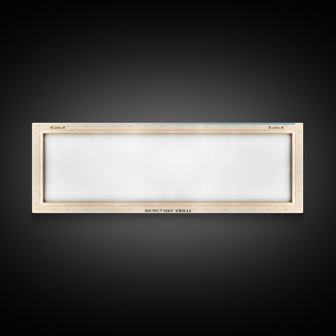 Gibbs Cay, Turks and Caicos Watercolor Beach Print, Vacation Gift, Turks and Caicos Wall Art, Framed Canvas Print, Framed Beach Painting