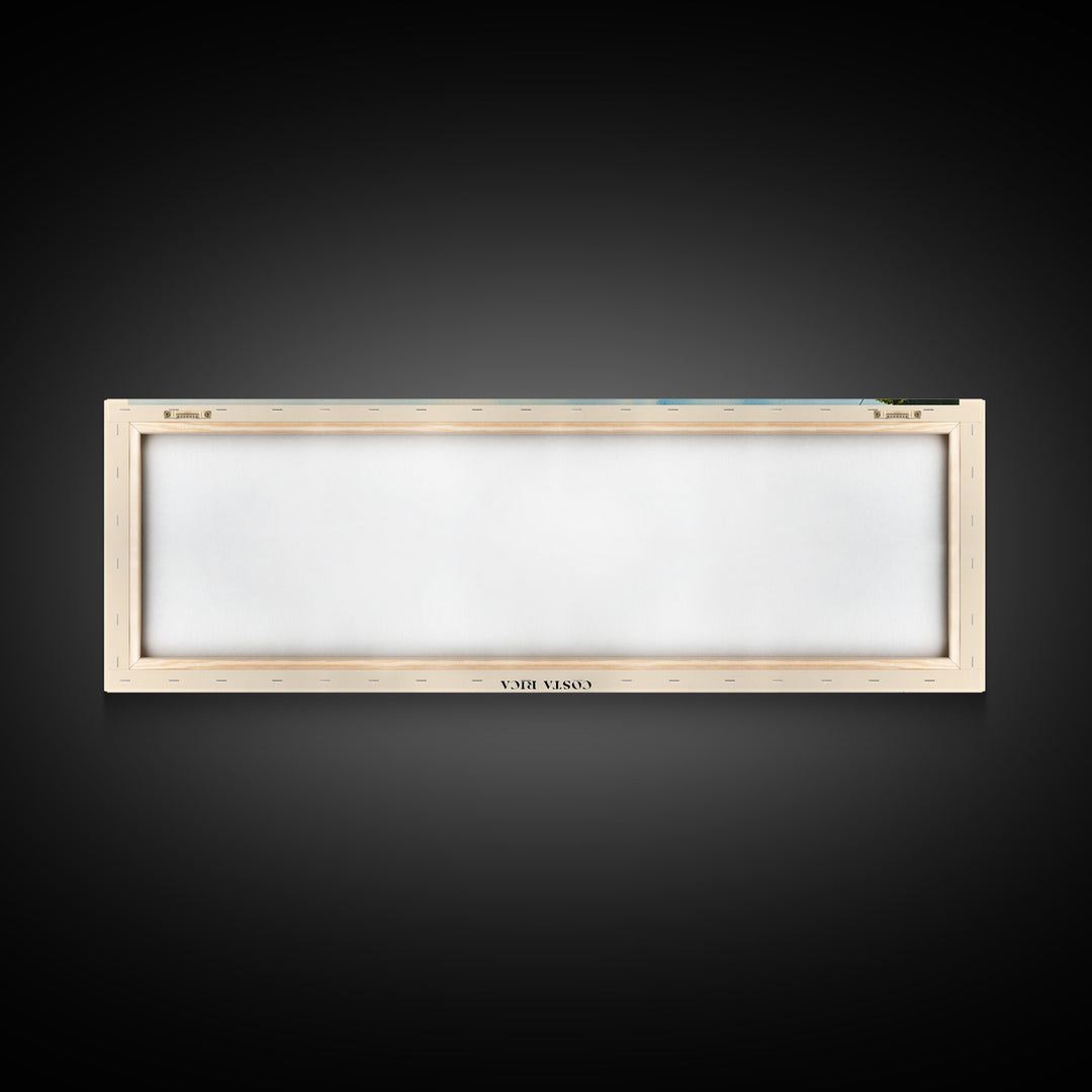 Montezuma Beach, Costa Rica Watercolor Beach Print, Vacation Gift, Costa Rica Wall Art, Framed Canvas Print, Framed Beach Painting