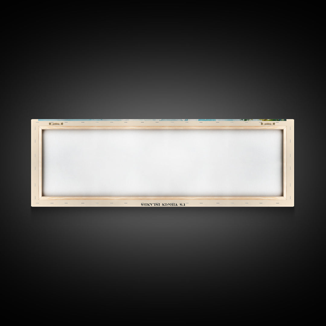 Magens Bay Beach, US Virgin islands Watercolor Beach Print, Vacation Gift, US Virgin islands Wall Art, Framed Canvas Print, Framed Beach Painting