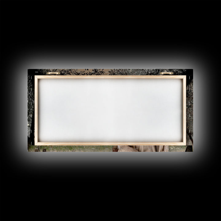 Moonlit Comfort | Framed Canvas Print | Jesus Wall Art | Christian Christmas Art | Christian Art Painting | Unique Christian Art