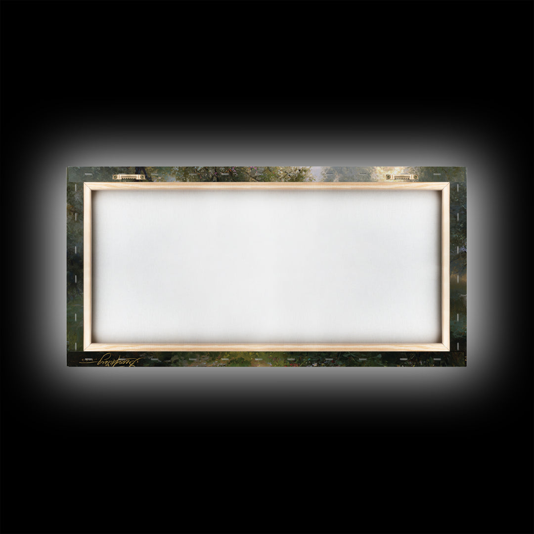 Garden Of Light | Framed Canvas Print | Christian Painting | Jesus Wall Art | Christian Gift Ideas | Vintage Christian Art