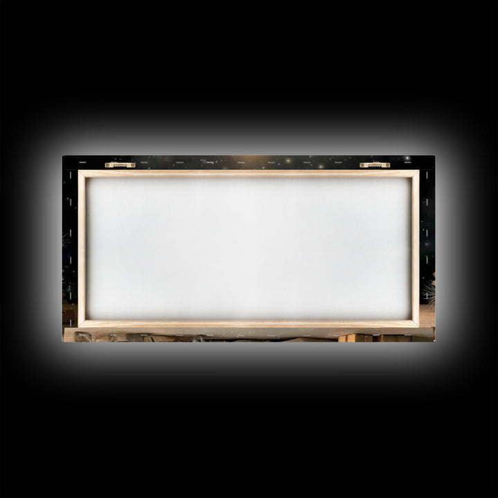 Golden Night Blessing – Framed Canvas Print – Christian Christmas Art – Christian Art Canvas – Christmas Wall Art – Framed Christmas Art –