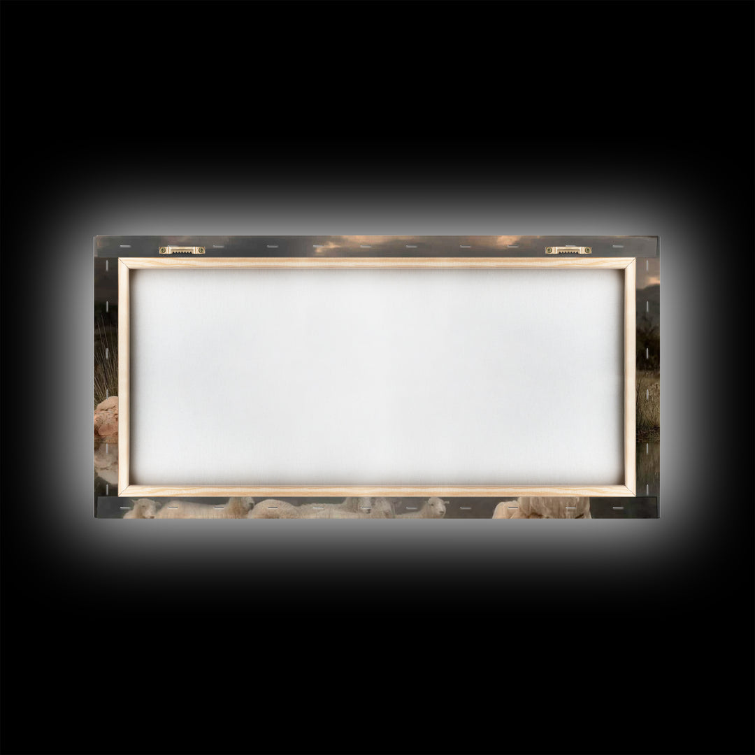 Shepherd’s Reflection – Framed Canvas Print – Christian Art Canvas – Christian Wall Art – Christian Art – Christian Painting – Christian De