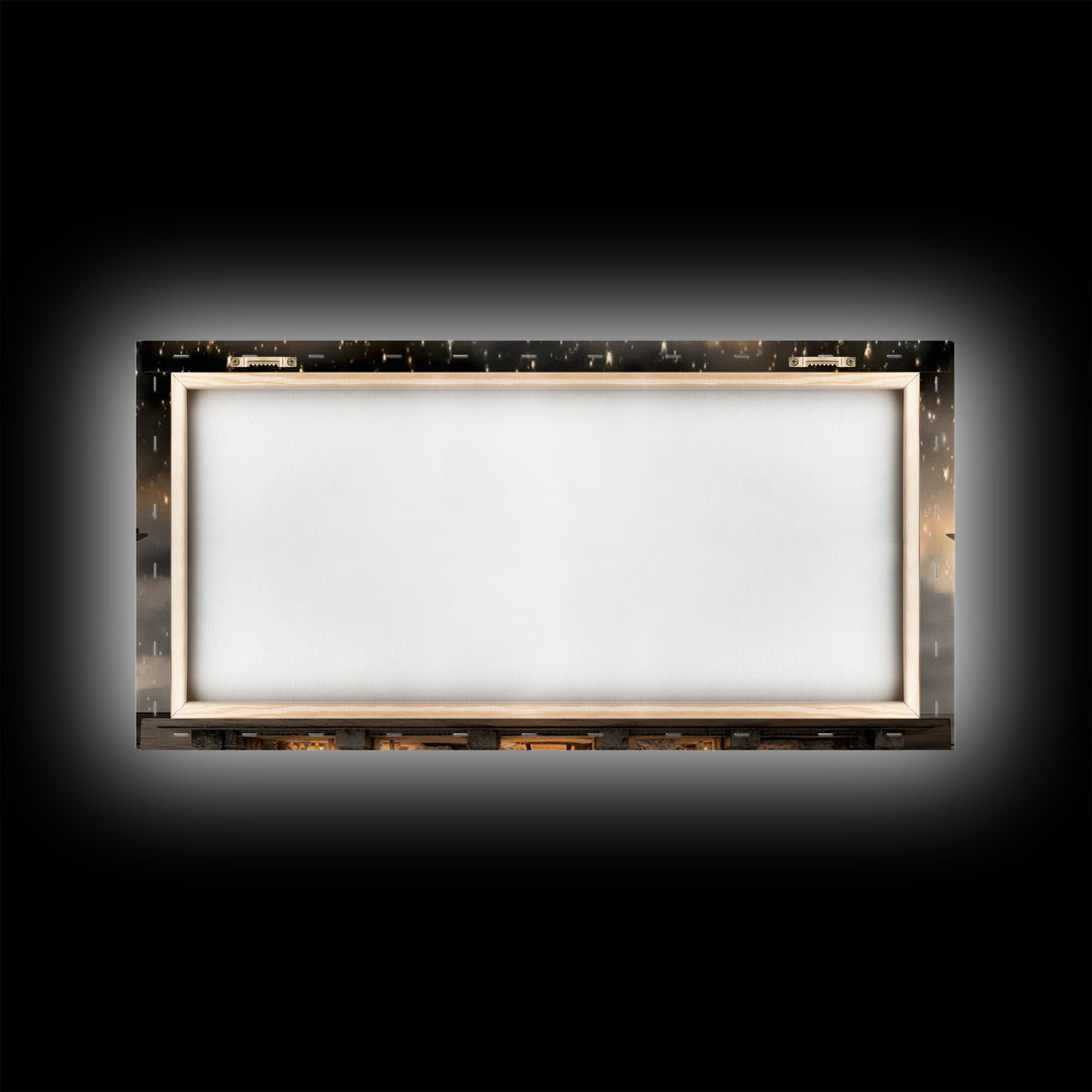 Holy Night Shelter – Framed Canvas Print – Christian Wall Art – Christian Art Canvas – Jesus Christmas Art – Christian Christmas Decor – Ch