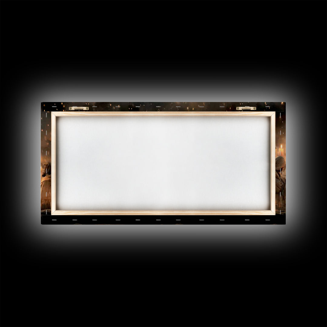 Sacred Candlelight – Framed Canvas Print – Christian Art Canvas – Christian Christmas Art – Christmas Wall Art – Christian Decor – Modern C