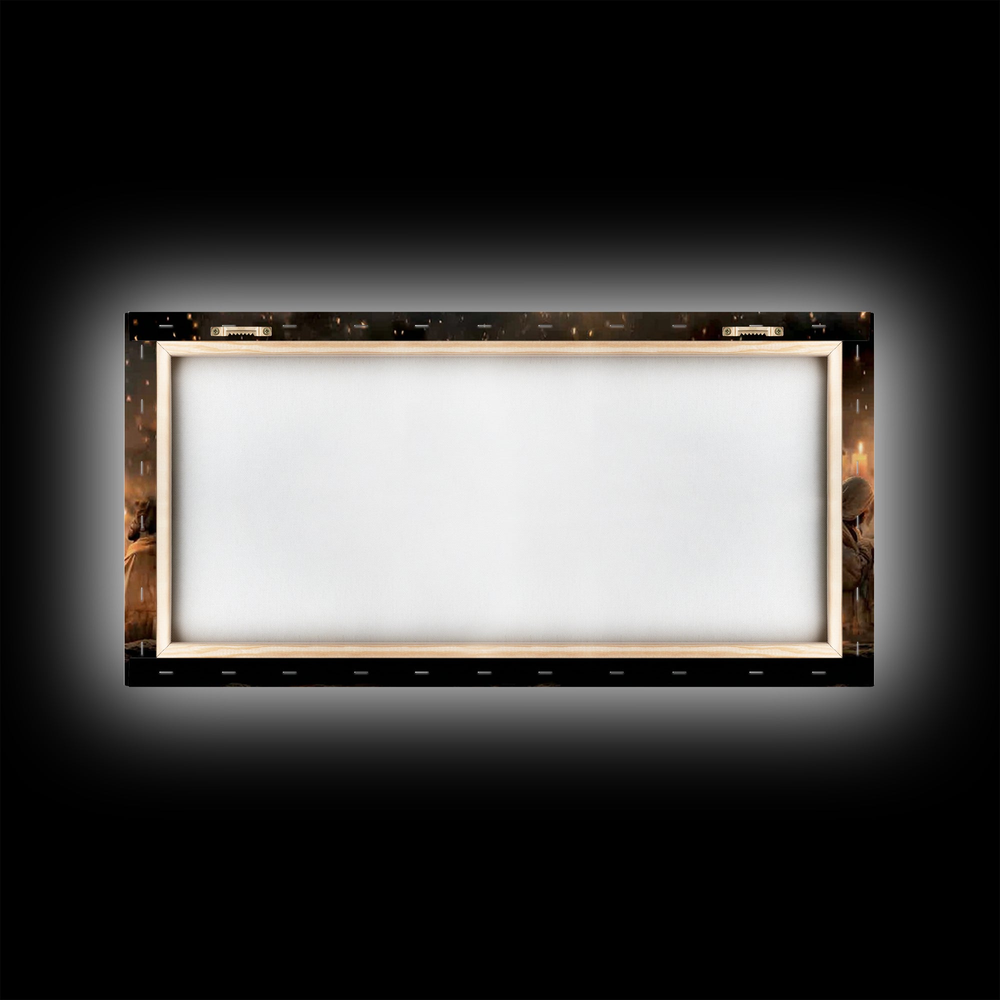 Sacred Candlelight – Framed Canvas Print – Christian Art Canvas – Christian Christmas Art – Christmas Wall Art – Christian Decor – Modern C