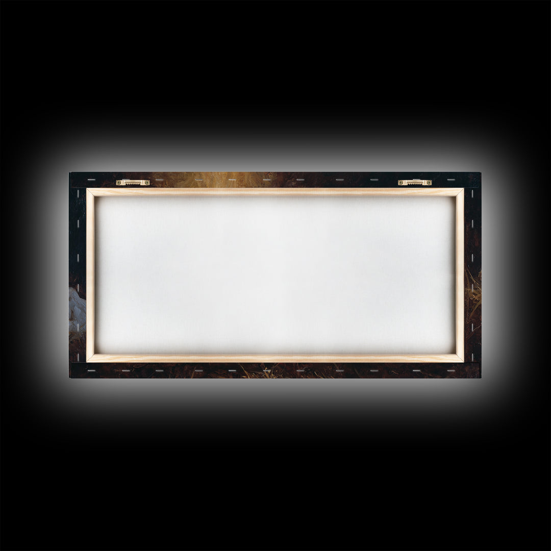 Silent Manger Light | Framed Canvas Print | Christian Art Canvas | Christmas Wall Art | Jesus Painting | Modern Christian Art | Christian G