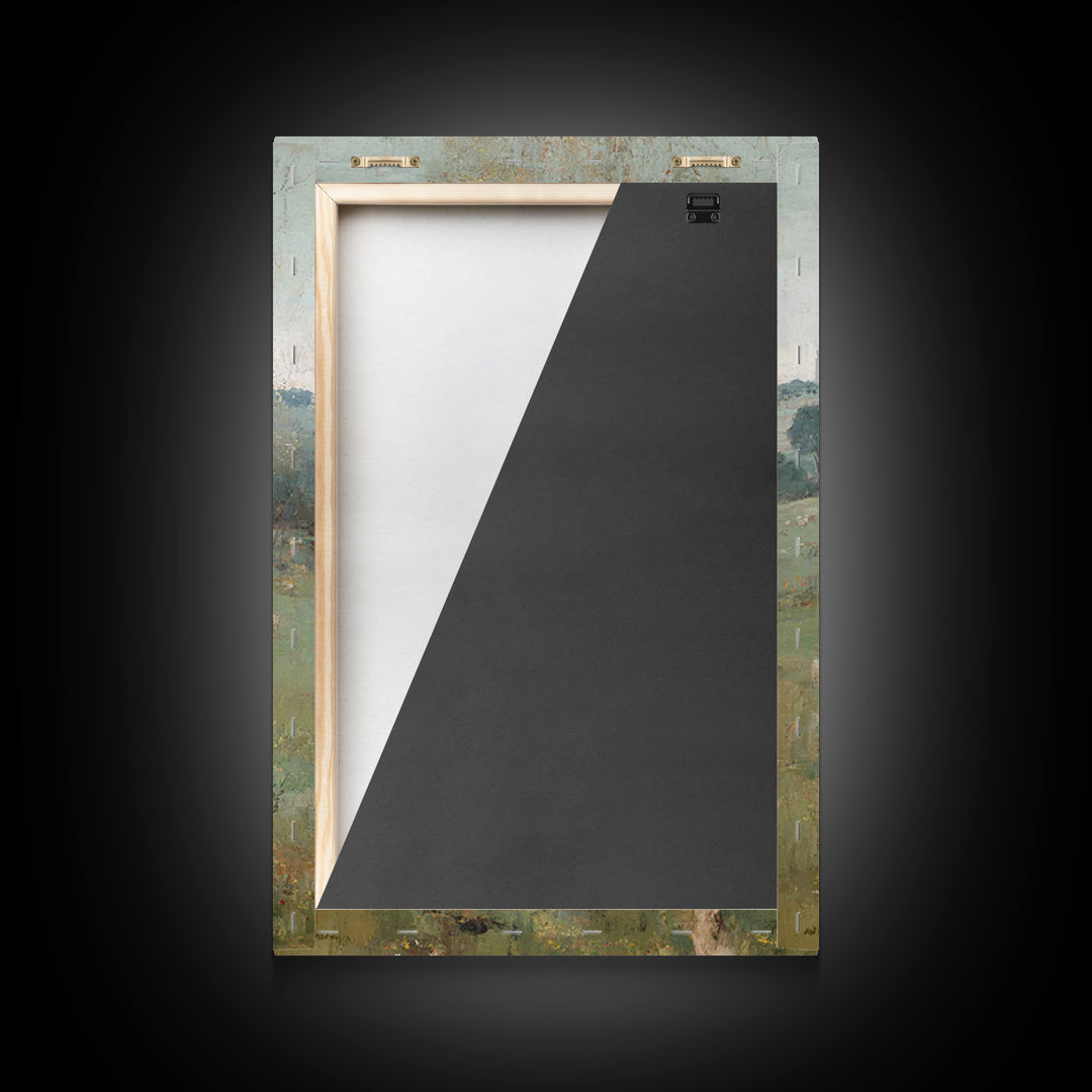 Spring Pasture Calm – Framed Canvas Print – Christian Art Canvas – Christian Wall Art – Christian Painting – Subtle Christian Art – Christi