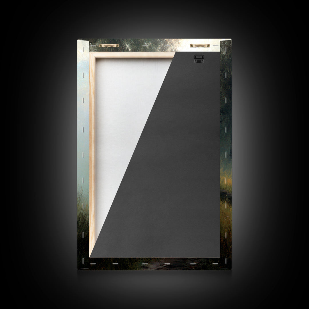Misty Guide – Framed Canvas Print – Christian Art Canvas – Christian Wall Art – Jesus Painting – Pastoral Scenery – Christian Gift