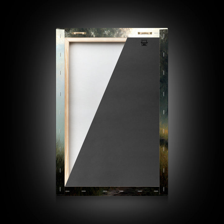 Misty Guide – Framed Canvas Print – Christian Art Canvas – Christian Wall Art – Jesus Painting – Pastoral Scenery – Christian Gift