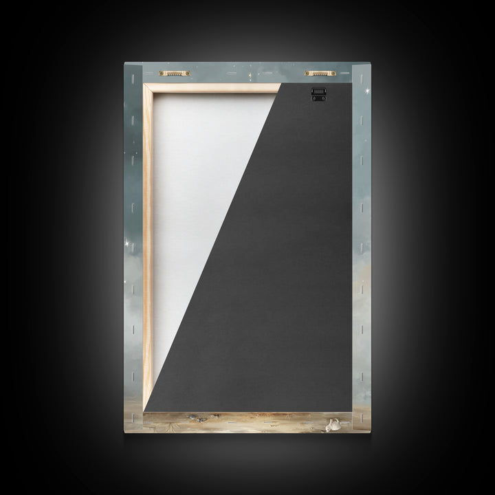 Heavenly Night Shelter – Framed Canvas Print – Christian Wall Art – Christian Christmas Art – Jesus Painting – Modern Christian Art – Chris