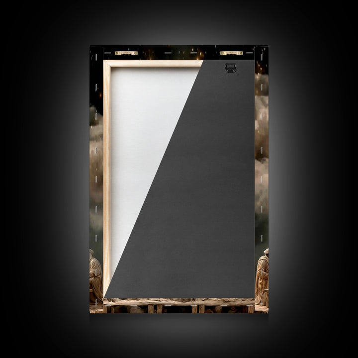 Sacred Evening Table | Framed Canvas Print | Modern Christian Art | Jesus Painting | Christian Art Canvas | Christian Wall Art | Christian
