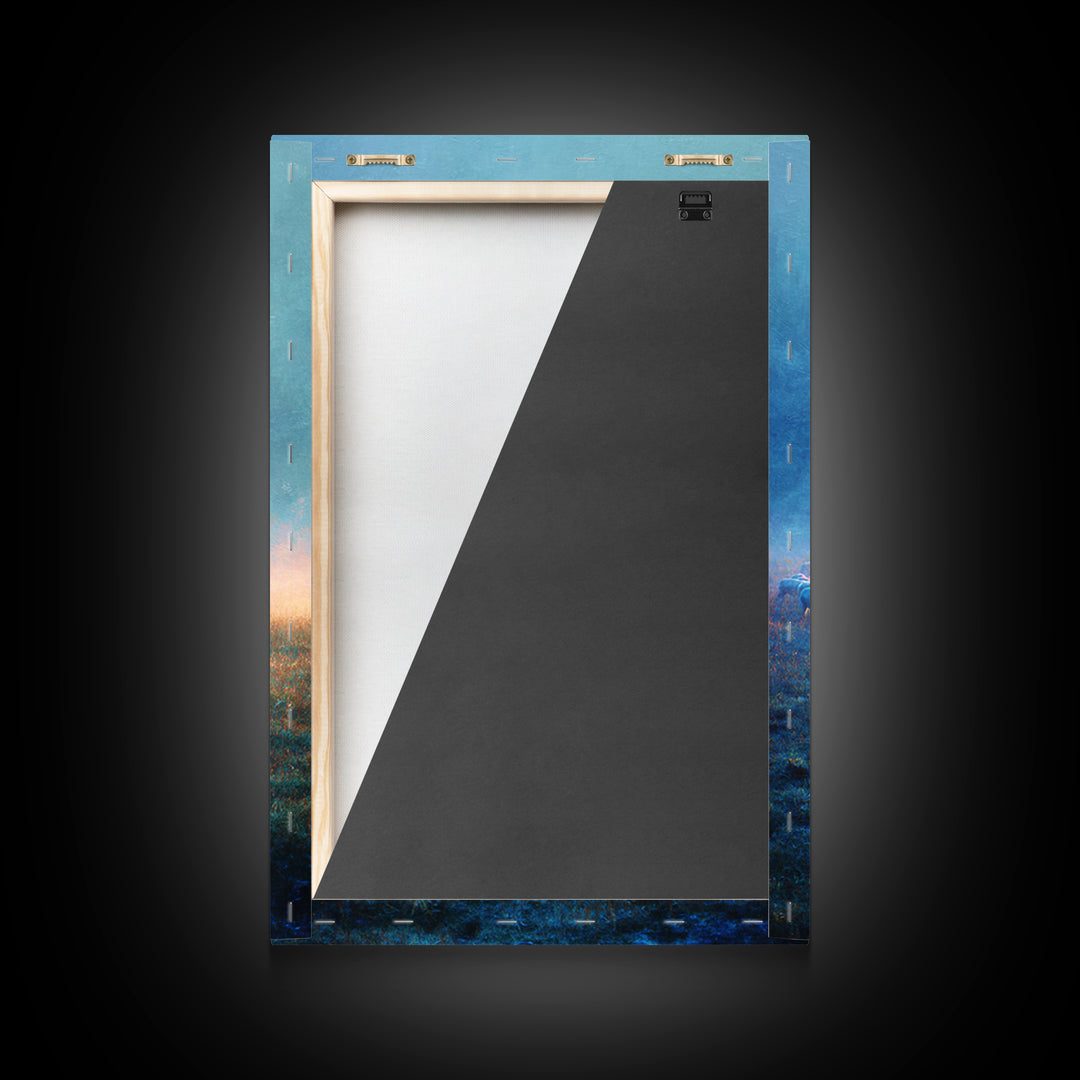 Morning Of Peace – Framed Canvas Print – Christian Wall Art – Christian Art Print – Blue Christian Art – Christian Painting – Unique Christ