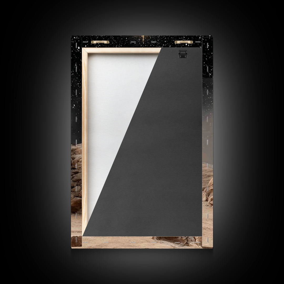 Nativity Mountain Star – Framed Canvas Print – Christian Art Canvas – Christmas Art Prints – Christian Christmas Decor – Jesus Painting – C