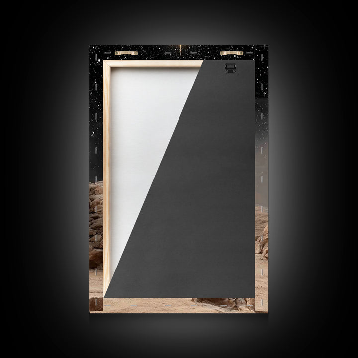 Nativity Mountain Star – Framed Canvas Print – Christian Art Canvas – Christmas Art Prints – Christian Christmas Decor – Jesus Painting – C