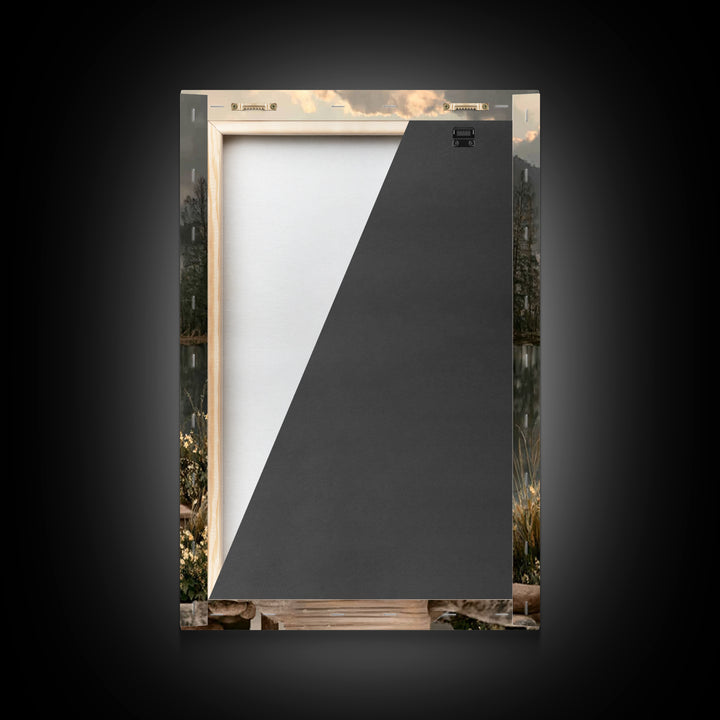 Mountain Dawn Cross – Framed Canvas Print – Christian Wall Art – Christian Art Canvas – Christian Christmas Art – Subtle Christian Art – Ch