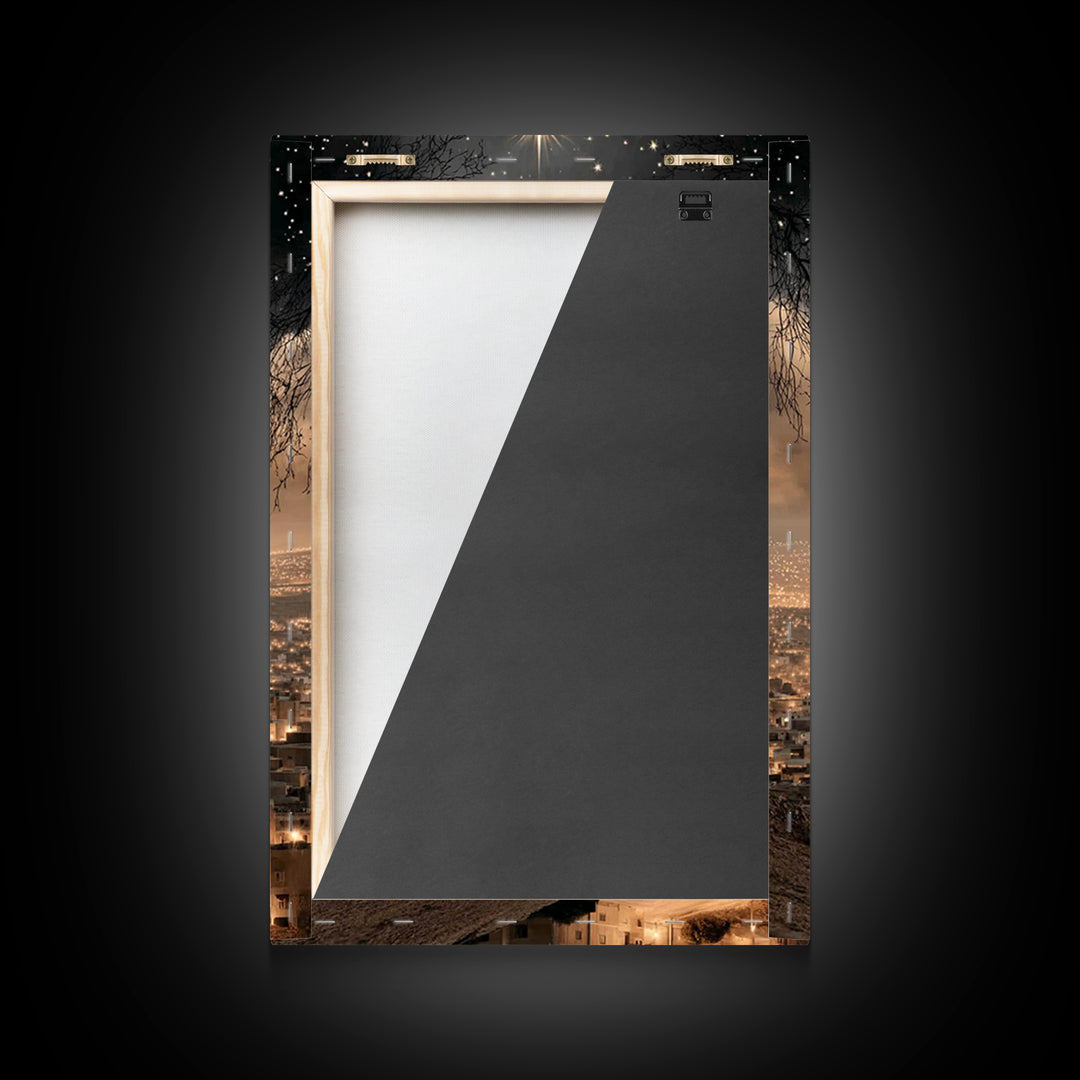 Silent Star – Framed Canvas Print – Christian Art Painting – Christmas Art Prints – Christian Wall Art – Subtle Christian Paintings