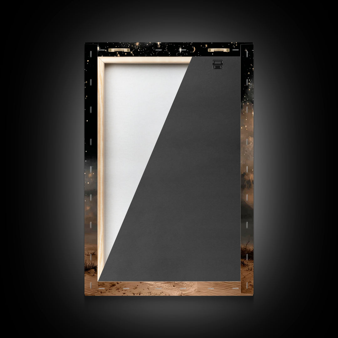 Celestial Desert Light | Framed Canvas Print | Christmas Wall Art | Christian Art Canvas | Christian Christmas Art | Moody Christmas Art |