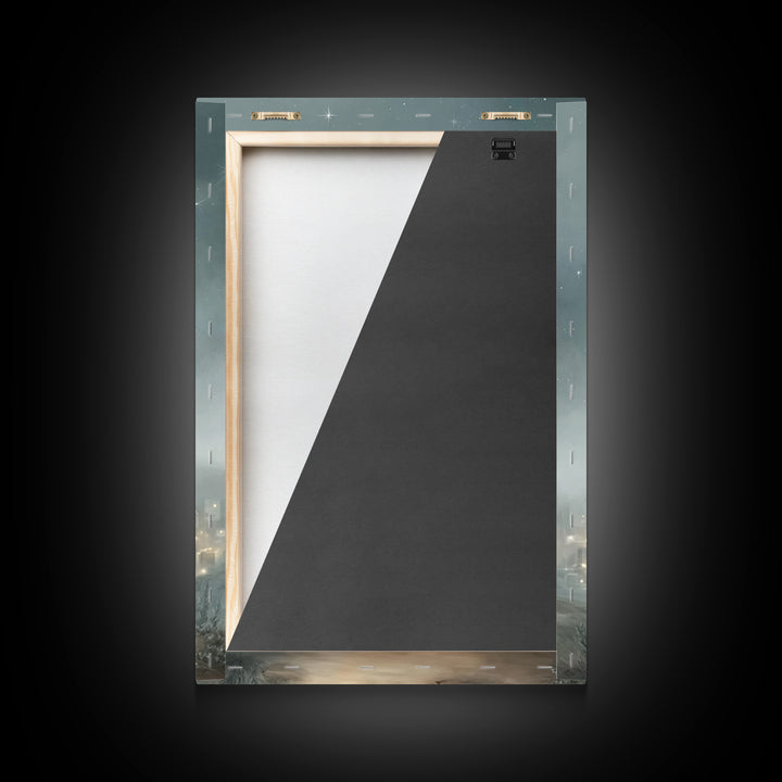 City Of Light – Framed Canvas Print – Christmas Wall Art – Christian Christmas Art – Christian Art Canvas – Jesus Painting – Christian Deco