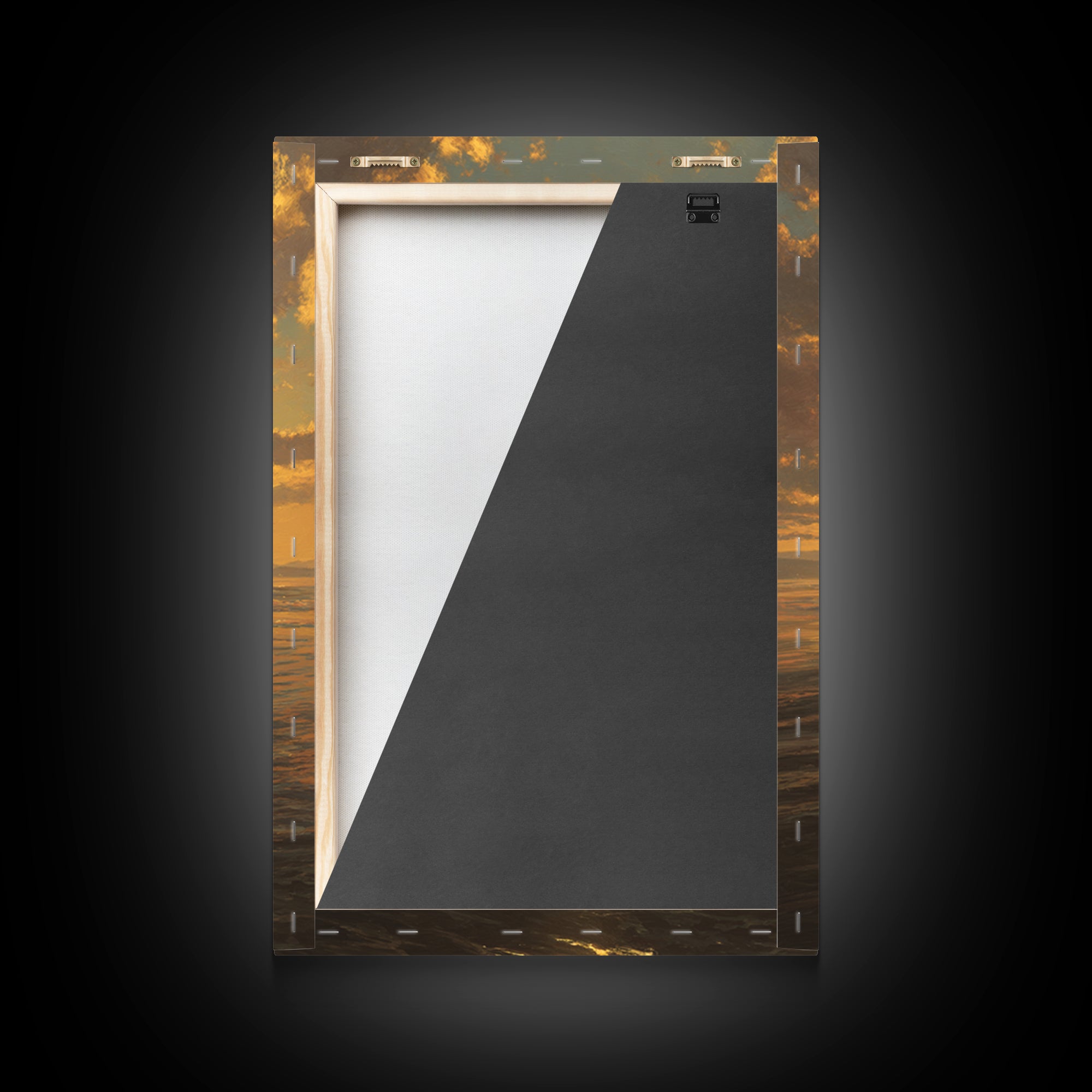 Golden Crossing – Framed Canvas Print – Christian Art Canvas – Jesus Painting – Christian Wall Art – Moody Christian Art – Christian Christ