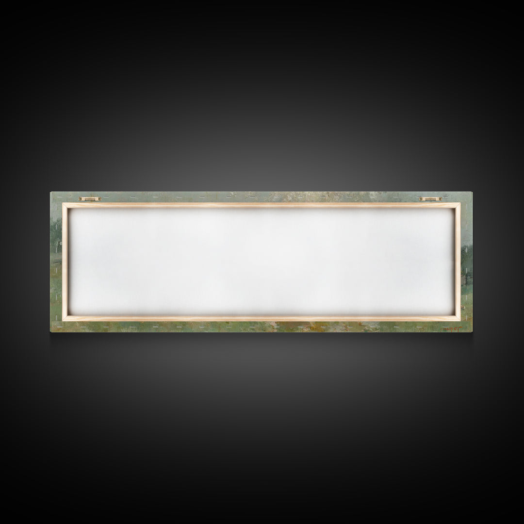 Shepherd Spring Peace – Framed Canvas Print – Christian Wall Art – Jesus Painting – Panoramic Art – Christian Art Canvas – Christmas Art