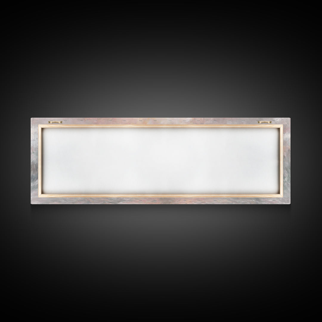 Morning Tide Mercy | Framed Canvas Print | Christian Art | Jesus Painting | Panoramic Frame | Christian Wall Art | Modern Christian Art