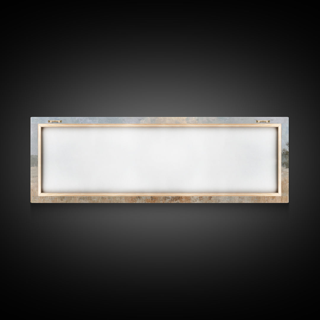 Hillside Parish Light – Framed Canvas Print – Panoramic Painting – Christian Art Canvas – Christian Wall Art – Christian Decor – Christmas