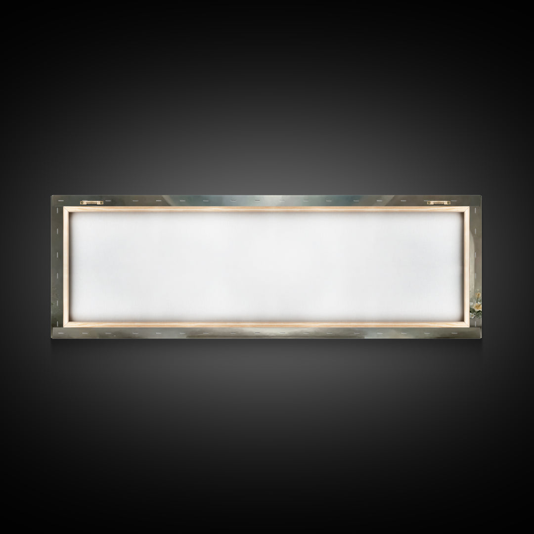 Radiant Sanctuary – Framed Canvas Print – Panoramic Frame – Christian Art Canvas – Christian Wall Art – Christmas Art – Christian Christmas