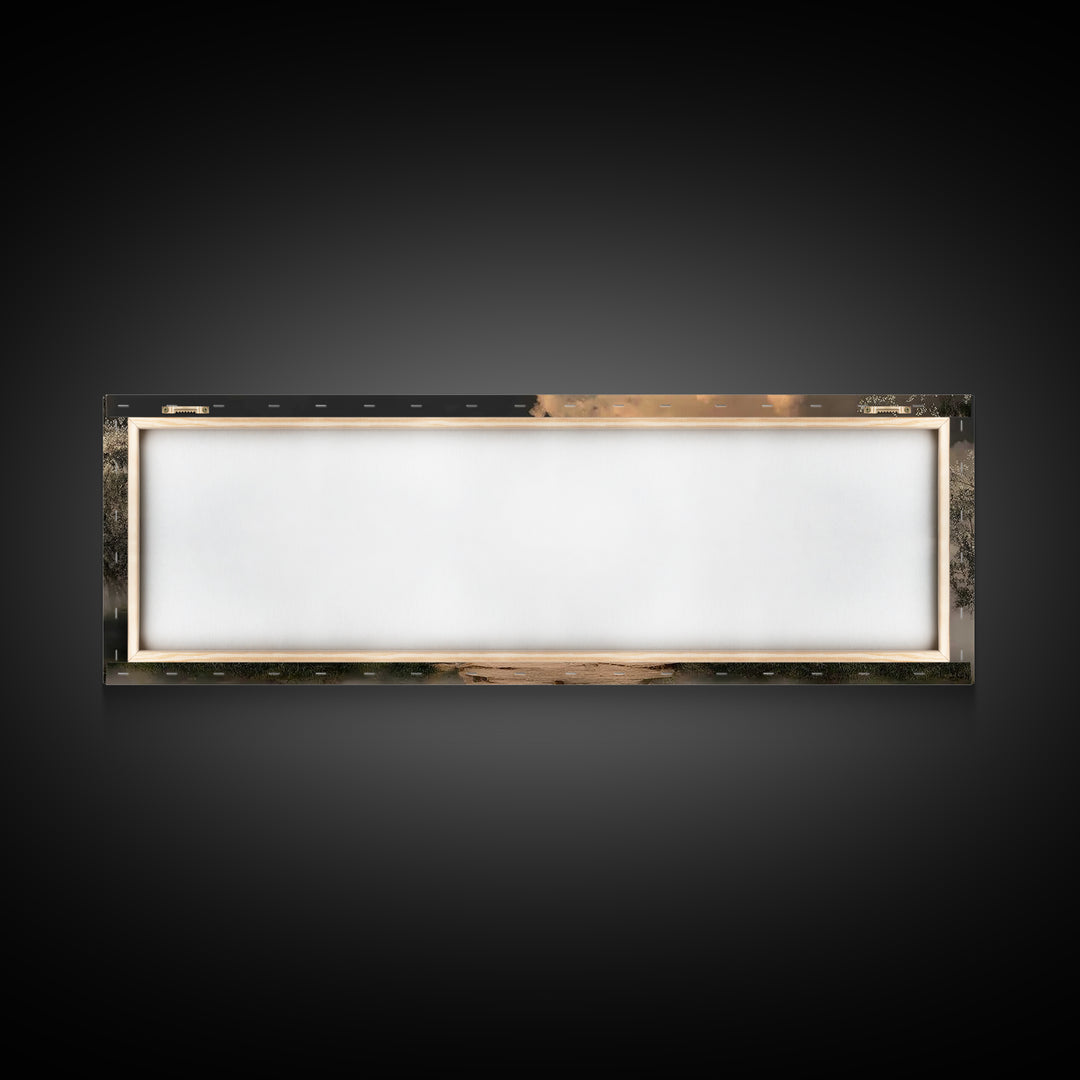 Heavenly Dawn Walk, Framed Canvas Print, Christian Wall Art, Christian Art Canvas, Panoramic Wall Art, Jesus Painting, Christmas Art