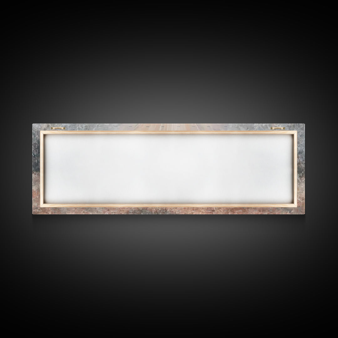 Radiant Manger Joy | Framed Canvas Print | Christian Art Canvas | Panoramic Wall Art | Christmas Wall Art | Christian Decor