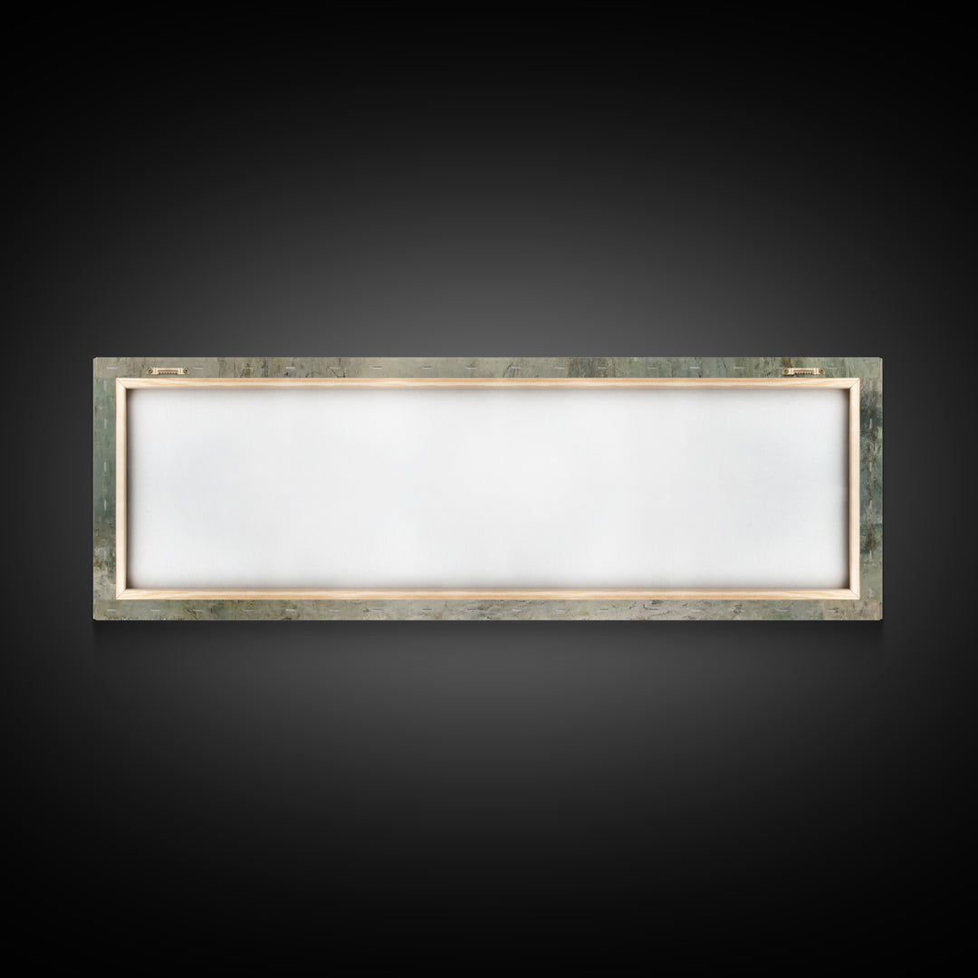 Winter Gathering Glow | Framed Canvas Print | Christian Wall Art | Panoramic Print | Christmas Art | Christian Gift Ideas
