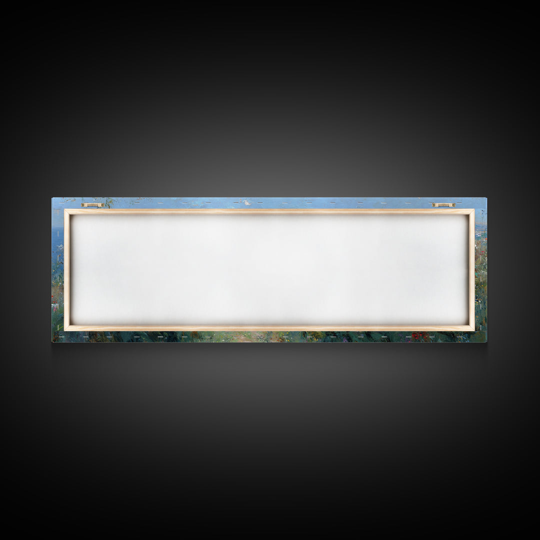 Gentle Dawn Presence | Framed Canvas Print | Christian Wall Art | Panoramic Painting | Christian Art Print | Jesus Painting