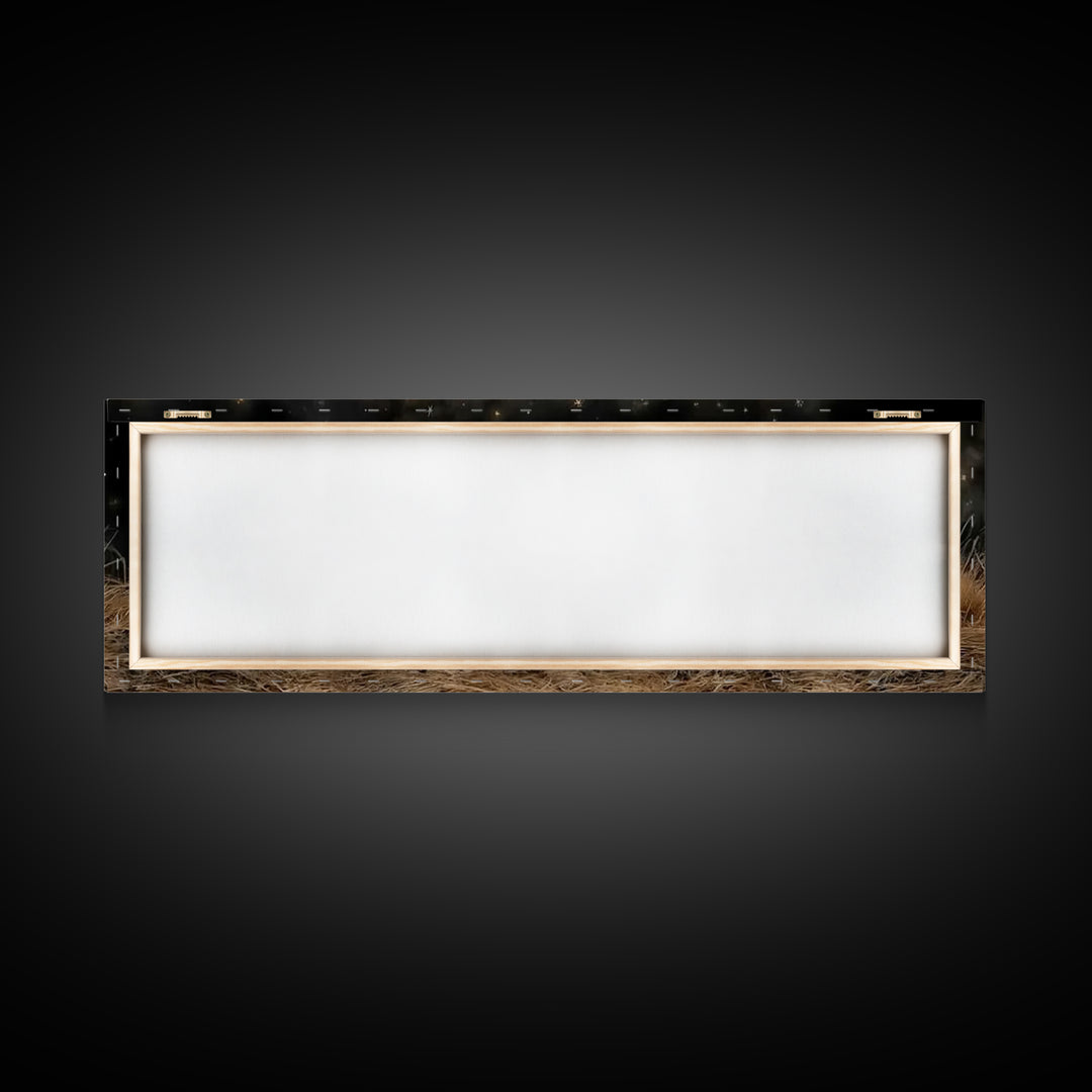 Silent Manger Peace | Framed Canvas Print | Christian Art Canvas | Christmas Wall Art | Jesus Christmas Art | Panoramic Painting | Christia