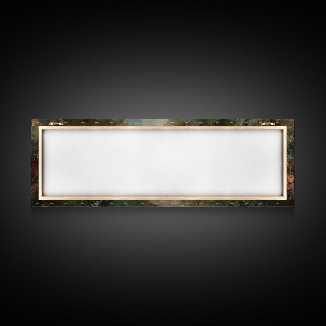 Sunlit Garden Peace – Framed Canvas Print – Panoramic Art – Jesus Painting – Christian Wall Art – Christian Art Print