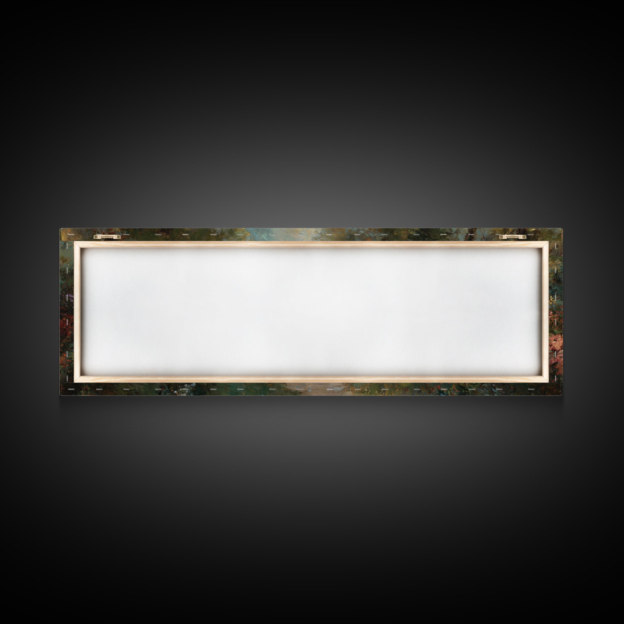 Sunlit Garden Peace – Framed Canvas Print – Panoramic Art – Jesus Painting – Christian Wall Art – Christian Art Print