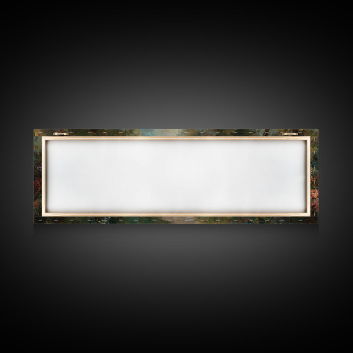 Sunlit Garden Peace – Framed Canvas Print – Panoramic Art – Jesus Painting – Christian Wall Art – Christian Art Print