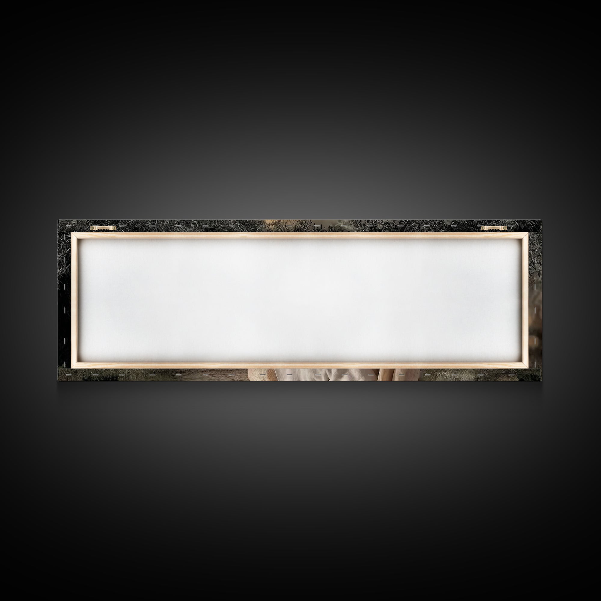 Garden Of Peace, Framed Canvas Print, Christian Wall Art, Jesus Painting, Panoramic Art, Christian Christmas Art, Christian Art Canvas