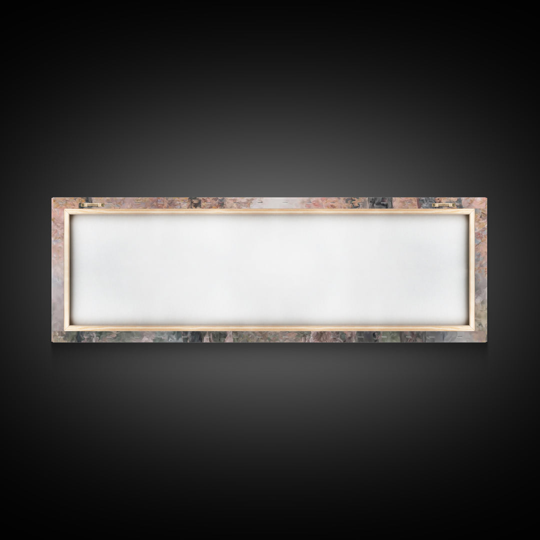 Mist Of The Flock, Framed Canvas Print, Christian Art, Jesus Painting, Panoramic Art, Christian Decor, Christian Gift, Large Christian Art,