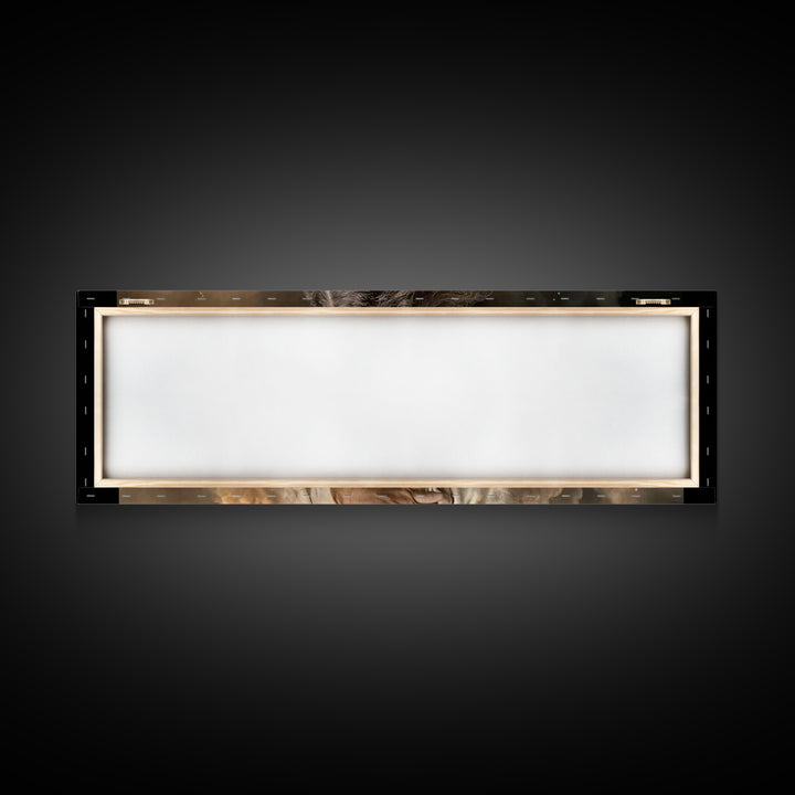 Sacred Lamb Embrace – Framed Canvas Print – Panoramic Frame – Christian Art Canvas – Jesus Wall Art – Christmas Art Work – Christian Gift I