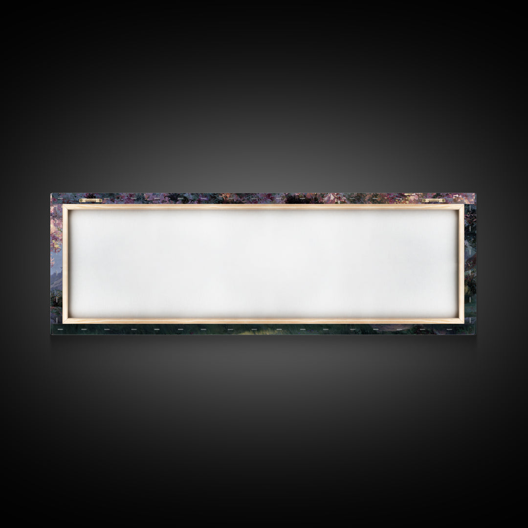 Garden Of The Shepherd, Framed Canvas Print, Panoramic Art, Christian Wall Art, Christian Art Canvas, Jesus Painting, Christian Gift