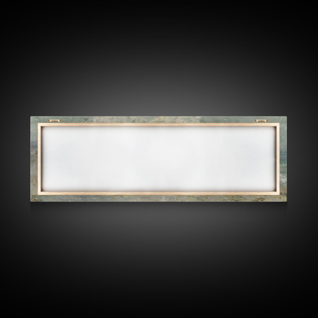 Gentle Shore Grace - Framed Canvas Print - Panoramic Frame - Christian Art Canvas - Jesus Painting - Christian Wall Art - Christmas Art