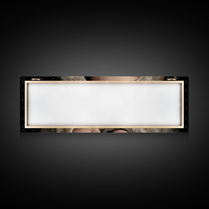 Gentle Heaven’s Hold - Framed Canvas Print - Panoramic Frame - Christian Art Canvas - Mary And Jesus Painting - Christian Wall Art - Christ