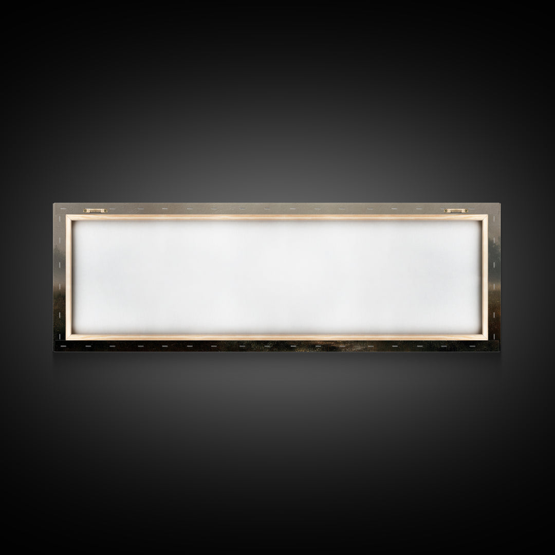 Misty Shepherd Field | Framed Canvas Print | Panoramic Painting | Christian Art Print | Christian Wall Art | Jesus Painting | Subtle Christ