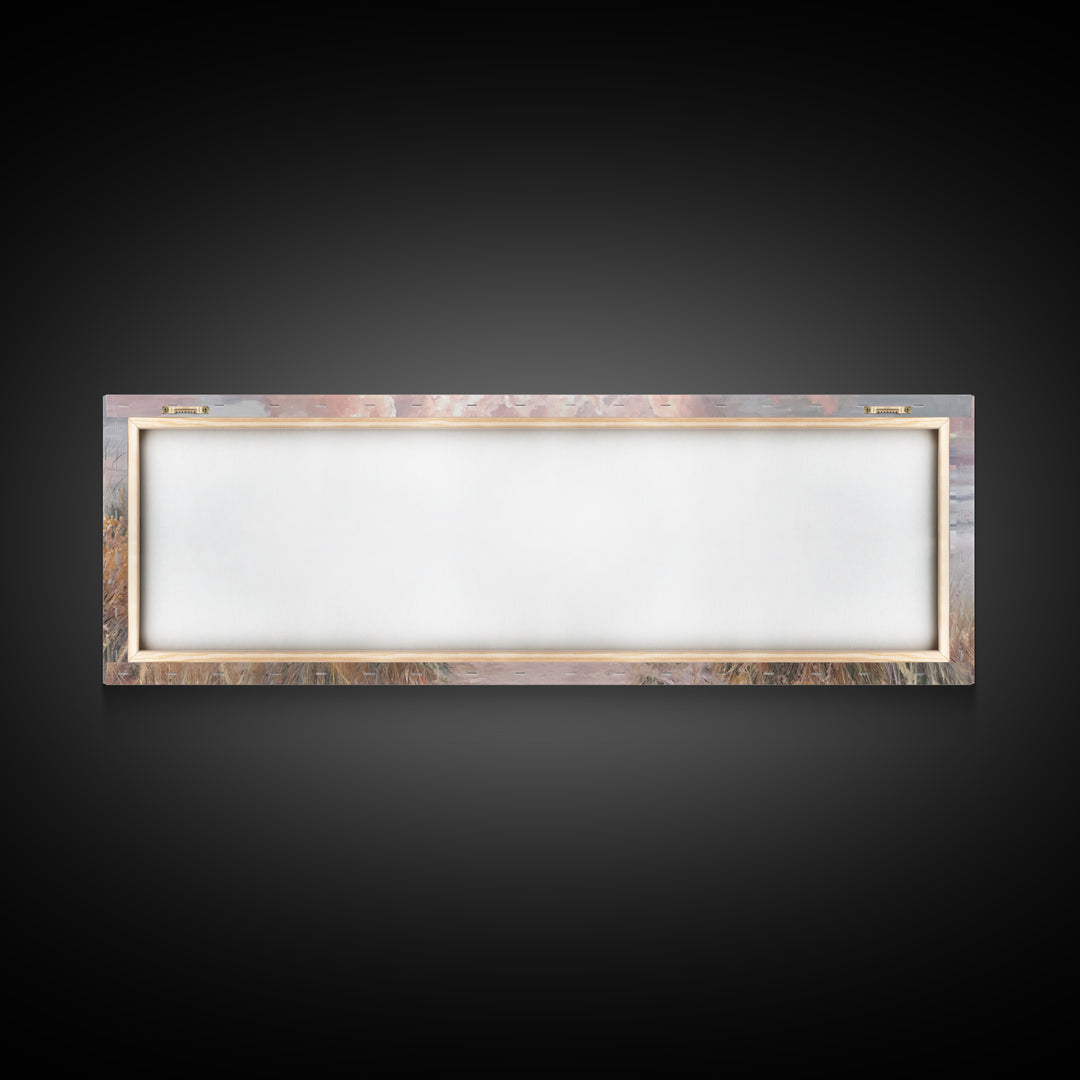 Golden Horizon Walk | Framed Canvas Print | Panoramic Frame | Christian Wall Art | Jesus Painting | Christian Art Canvas | Christmas Art