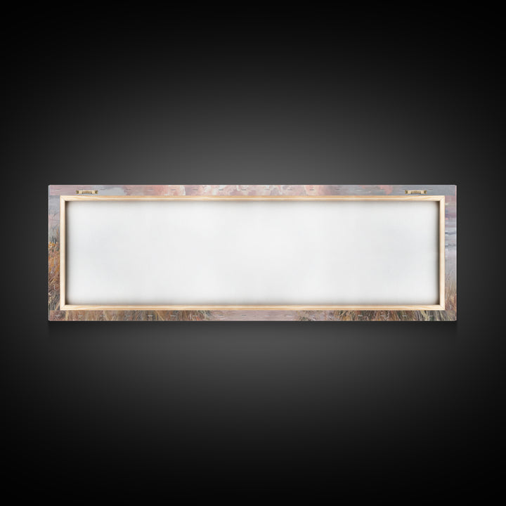 Golden Horizon Walk | Framed Canvas Print | Panoramic Frame | Christian Wall Art | Jesus Painting | Christian Art Canvas | Christmas Art
