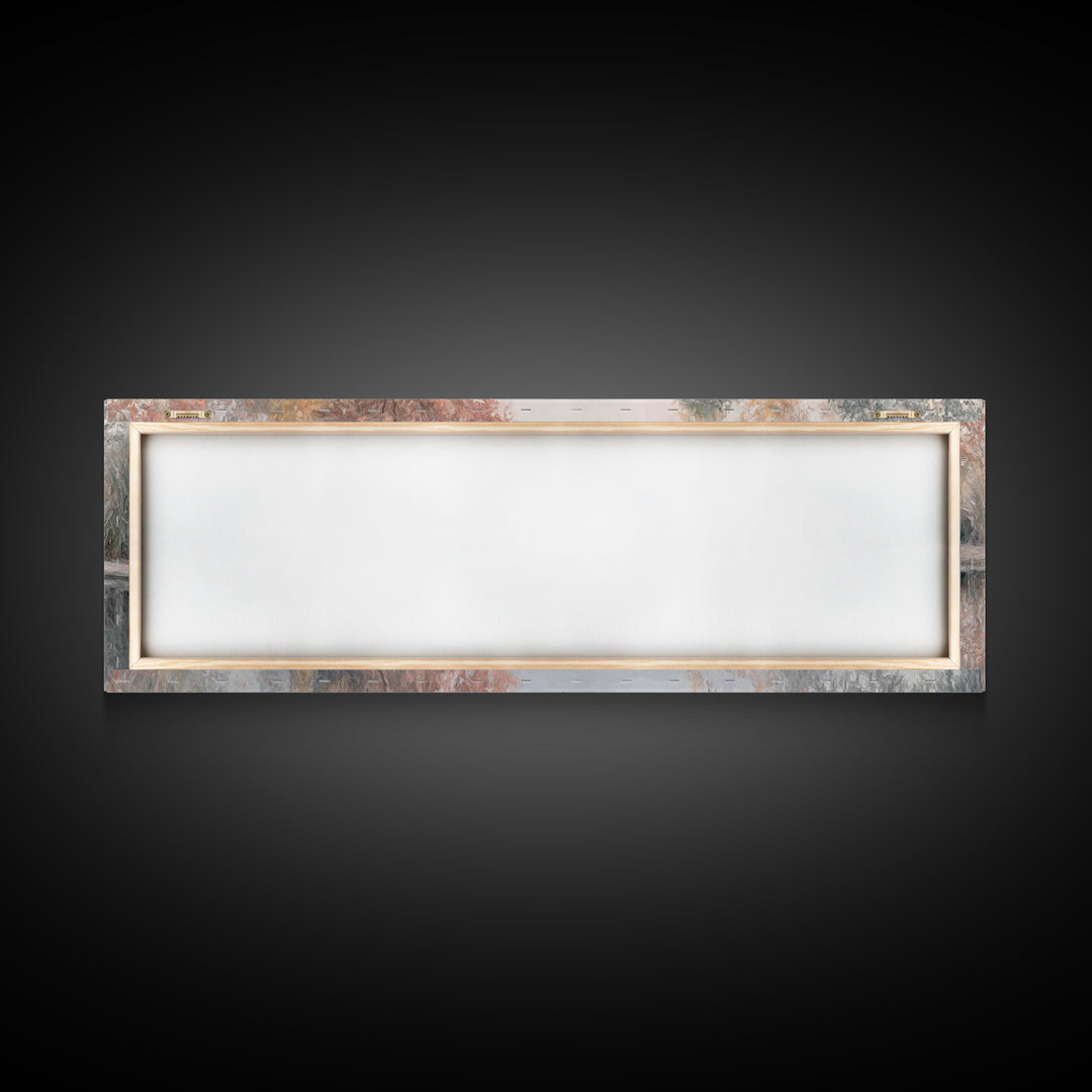 Path Of Still Waters – Framed Canvas Print – Christian Art Canvas – Jesus Painting – Christian Wall Art – Panoramic Art – Christian Decor